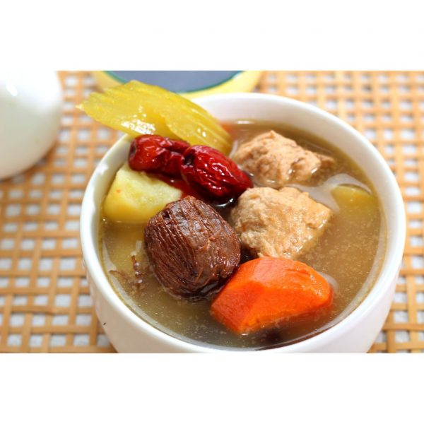 Vegan Celery Soup with Red Dates, Carrots, Potatoes & Vegetarian Meat (Vegetarian only)