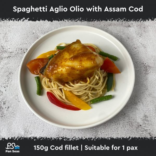 ☆ STAR BUY ☆ Spaghetti Aglio Olio w/ Cod Fillet (Teriyaki / Black Pepper / Assam)